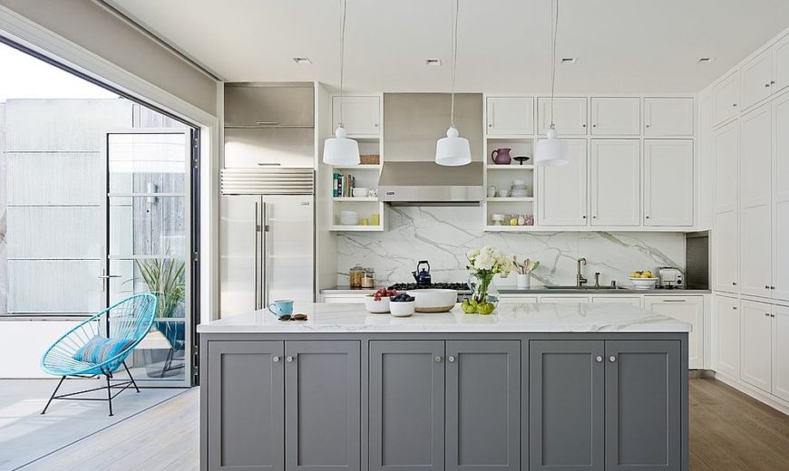 modern white and grey kitchens