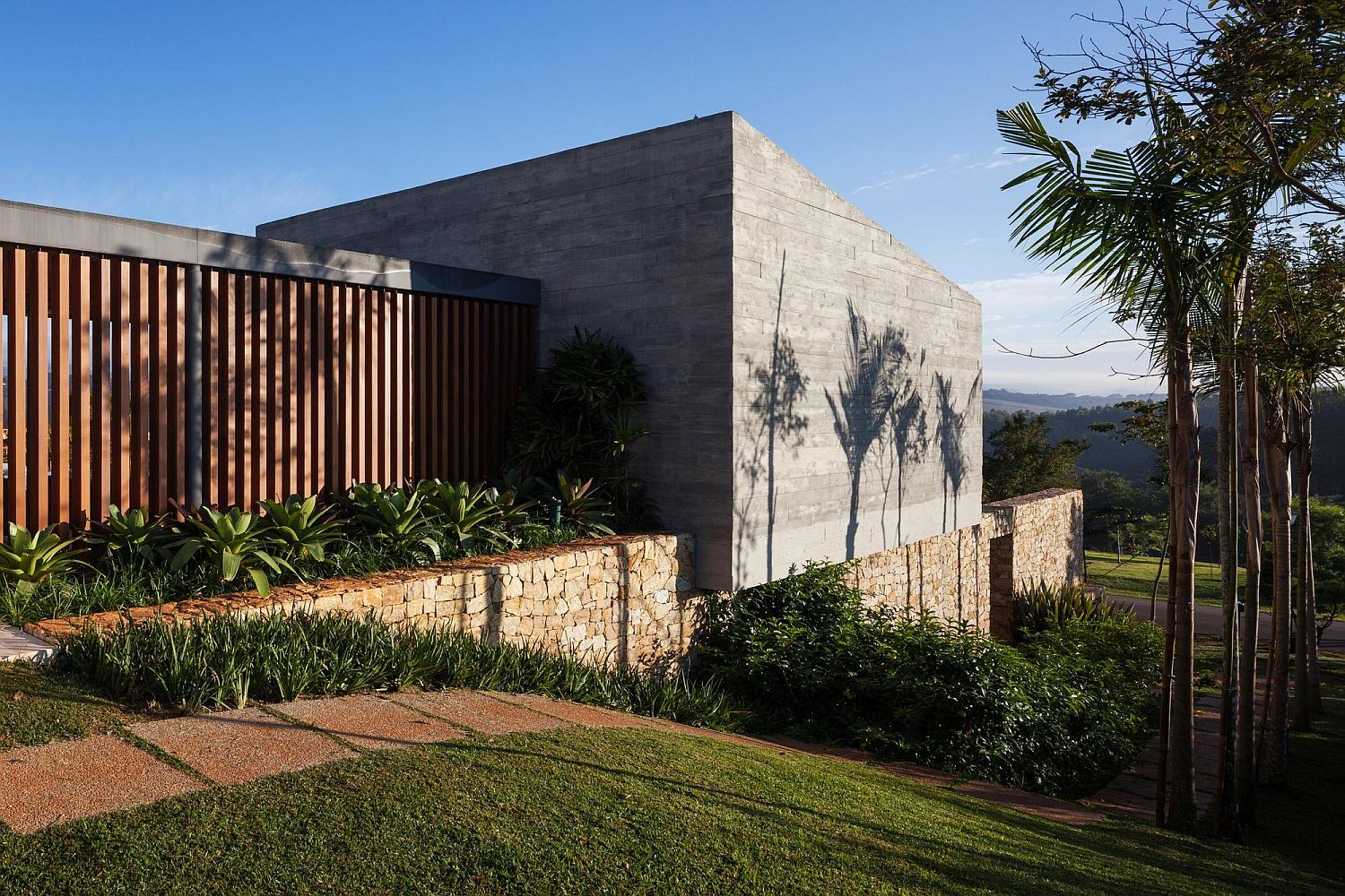 Landscaped garden around the Brazilian home