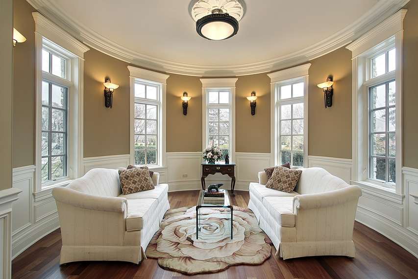 Light beige sofas as the focal point of the room