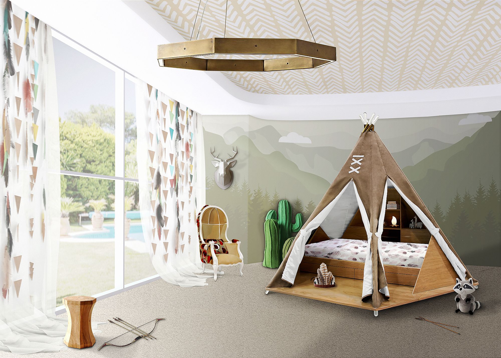 Luxurious teepee bed for the cool kids' room