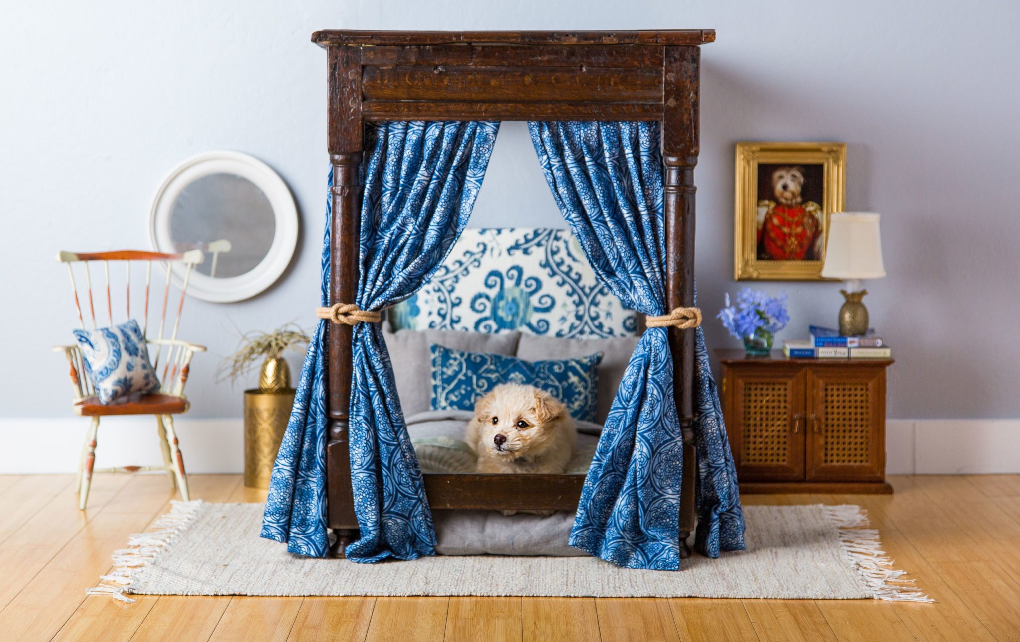 Magnificent and grandiose doggy four poster bed