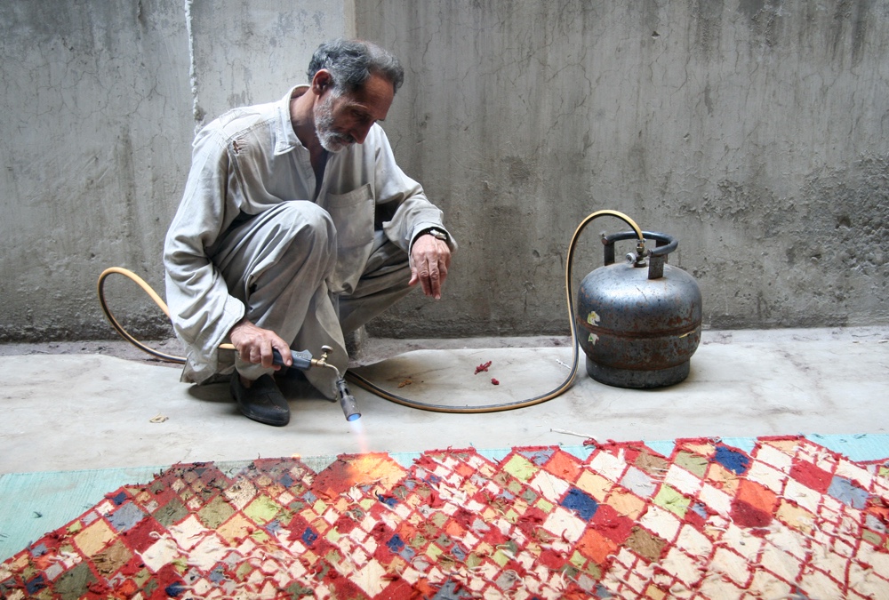 Making the losanges kilim