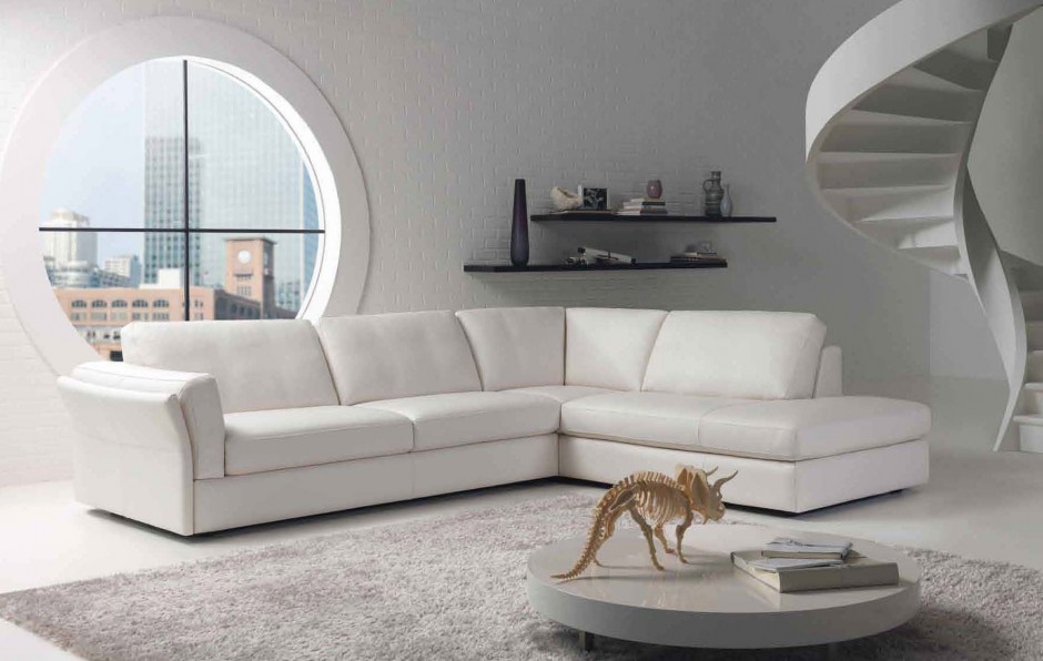 Minimalist-living-room-with-a-big-round-window-