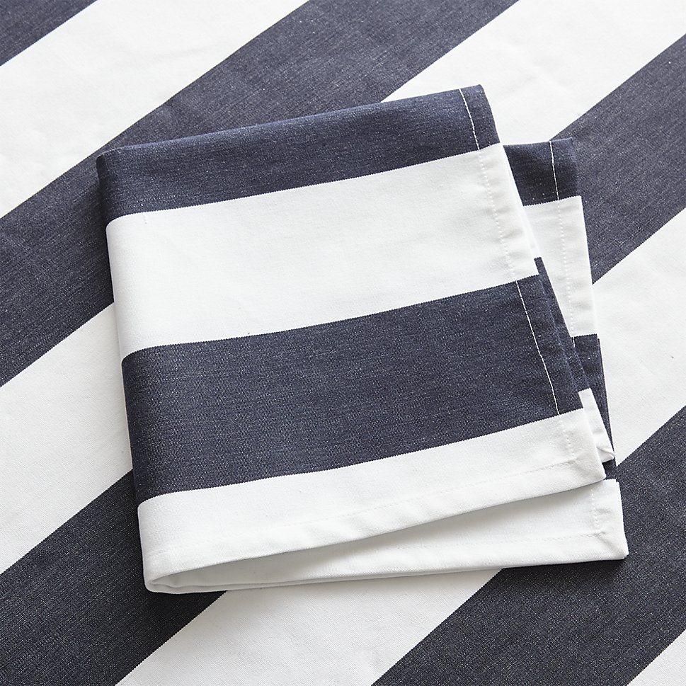 Navy and white napkins from Crate & Barrel