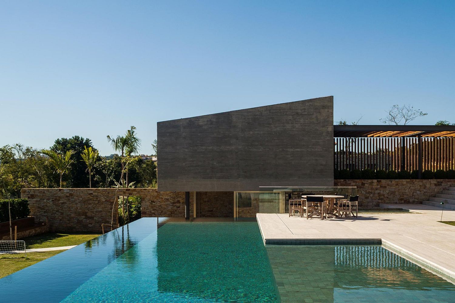 Pool and deck at the lavish home