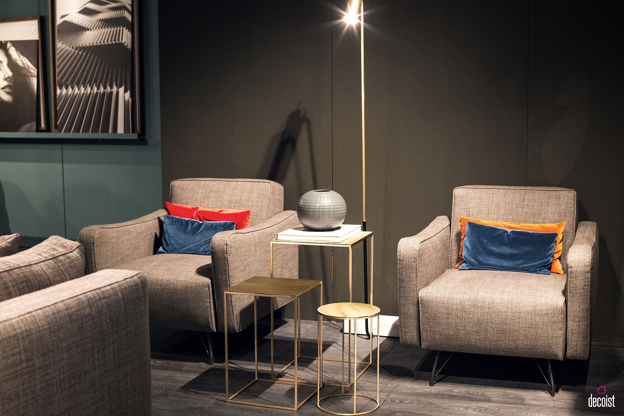 Series of end tables with metallic dazzle from Vibieffe