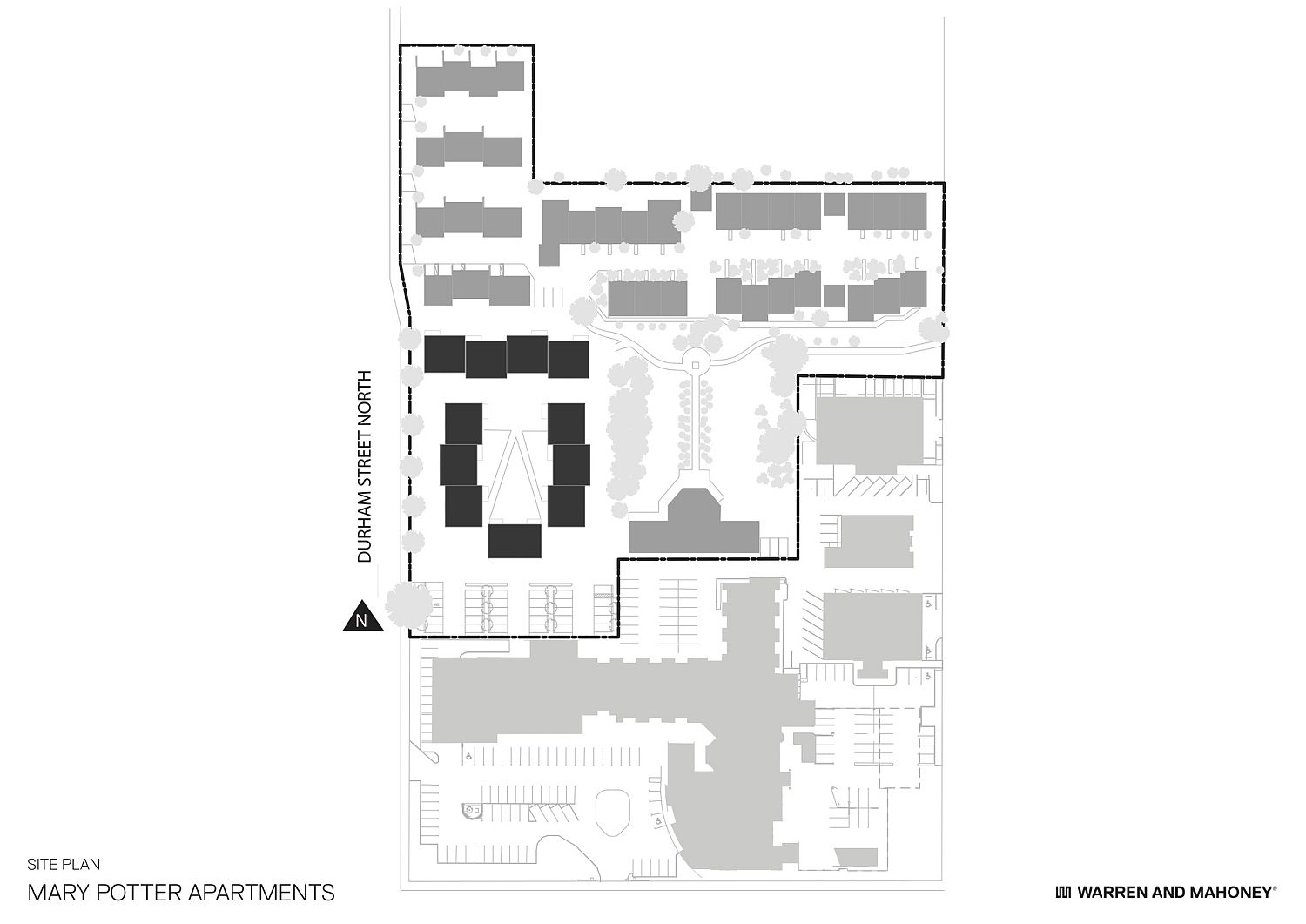 Site plan of 13 new Mary Potter Apartments in Christchurch