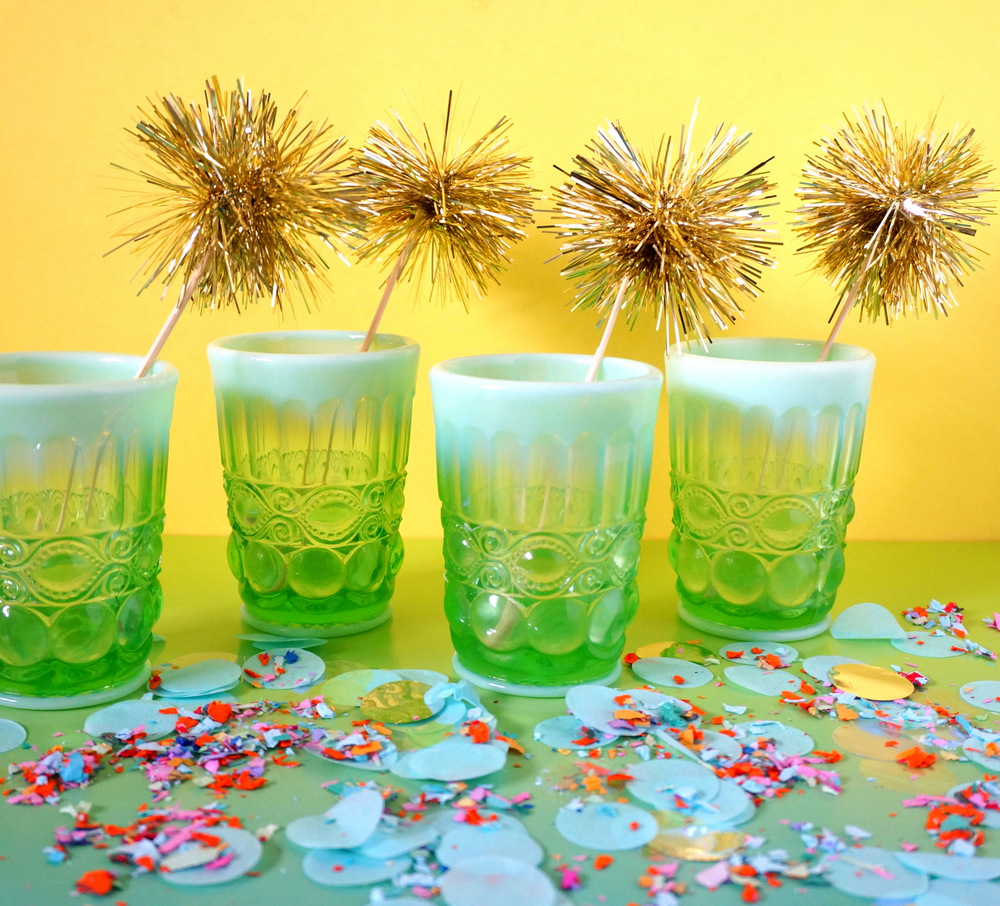 Tinsel cocktail stirrers