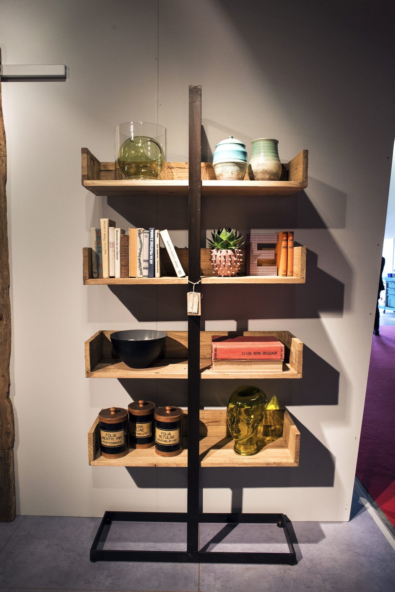 Uber-sleek bookshelf and display unit in wood from Gwinner