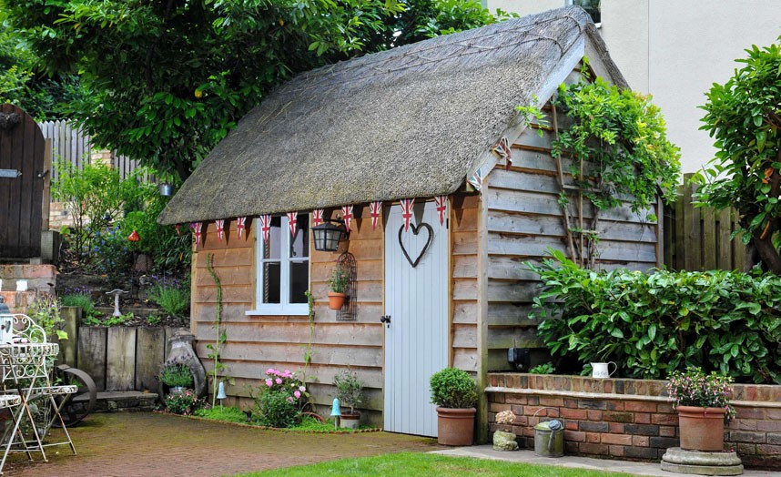 A little wooden garden shed