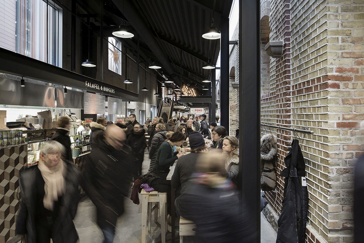 Beautiful market hall preserves the old industrial charm of the district