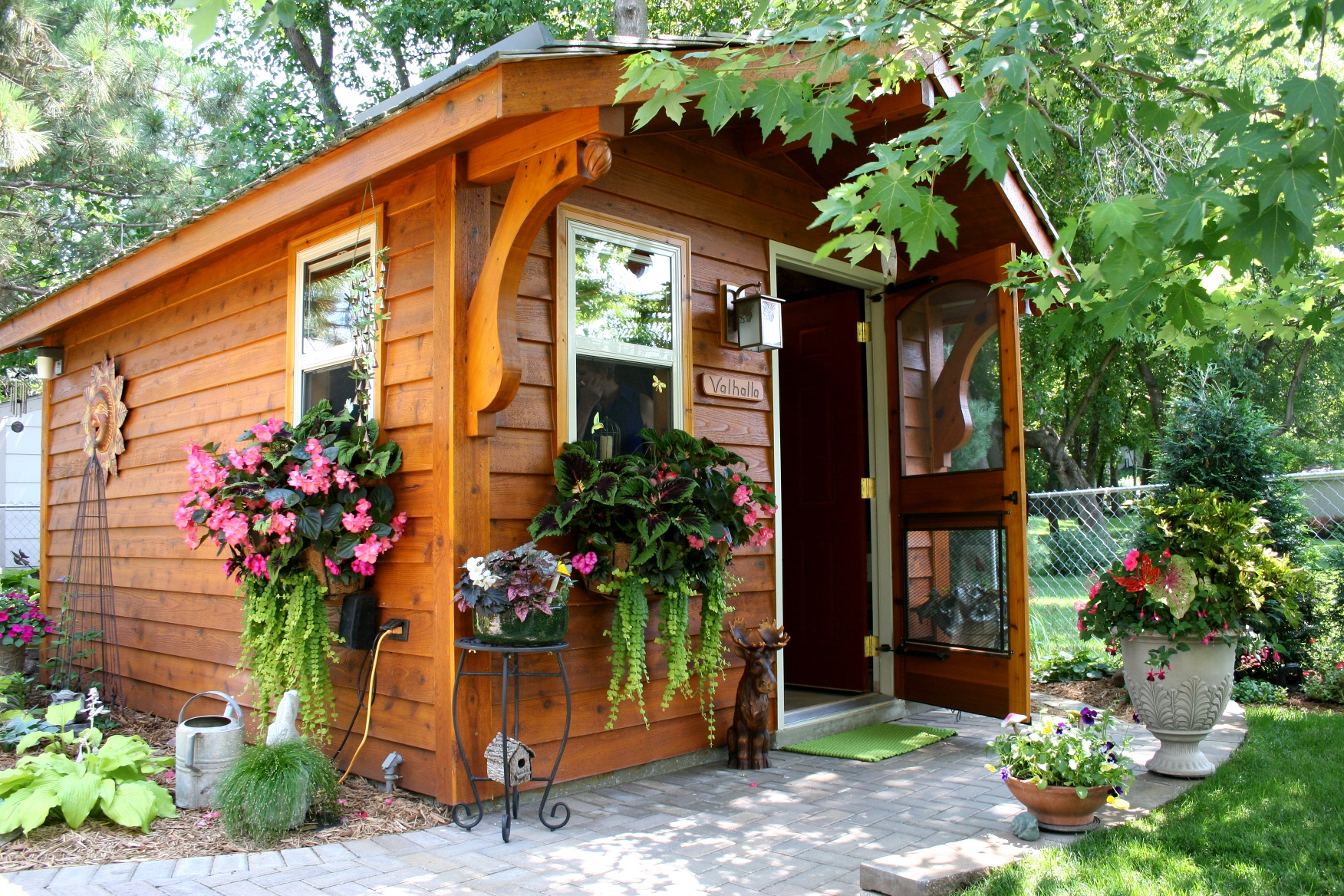 Charming-rustic-wooden-garden-shed-