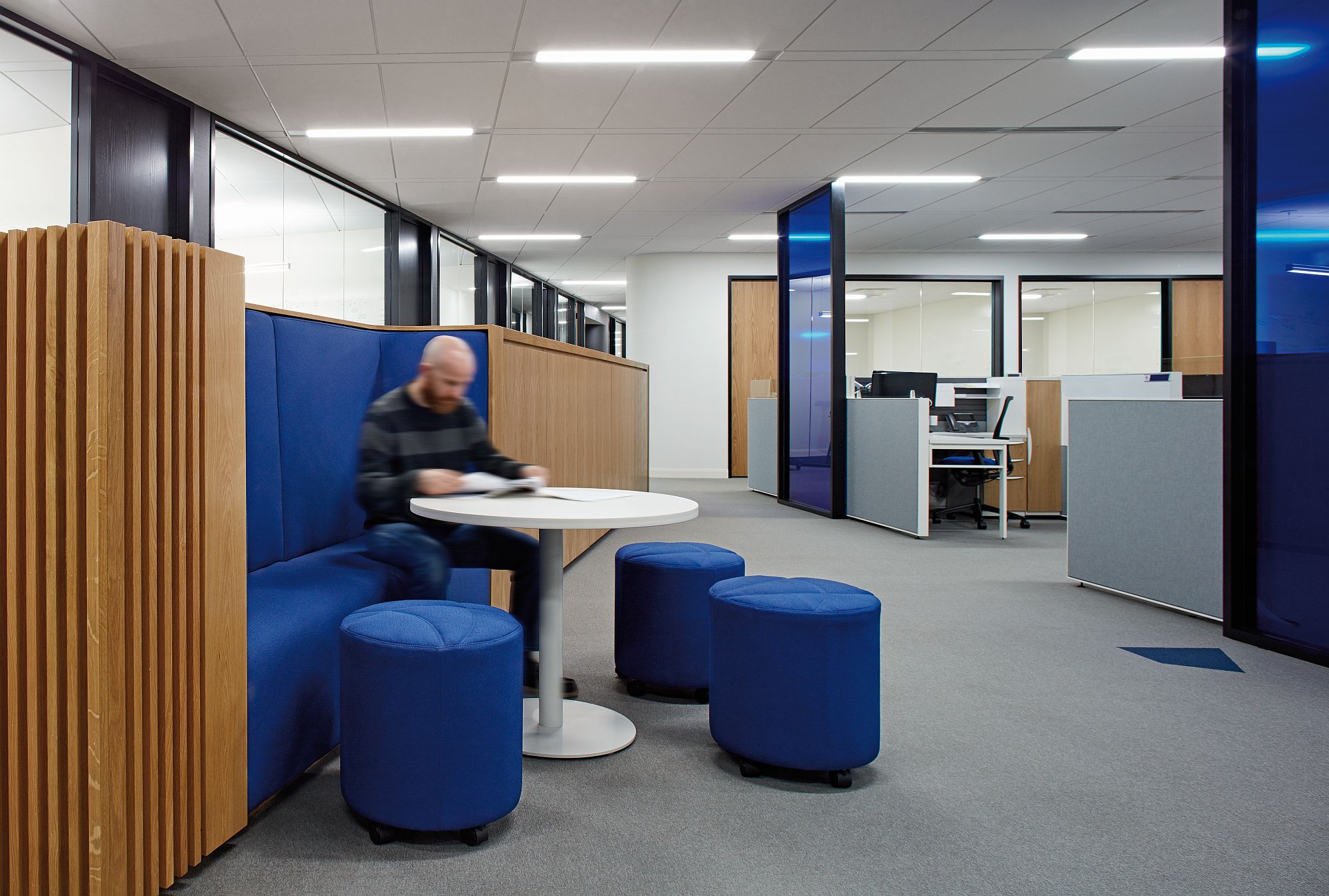 Colors of the Edmonton Oilers become a part of the officescape