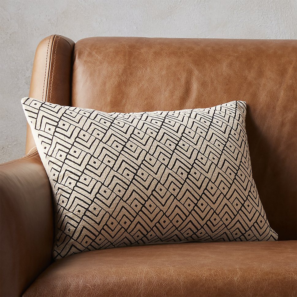 Cream-and-black-lattice-pillow