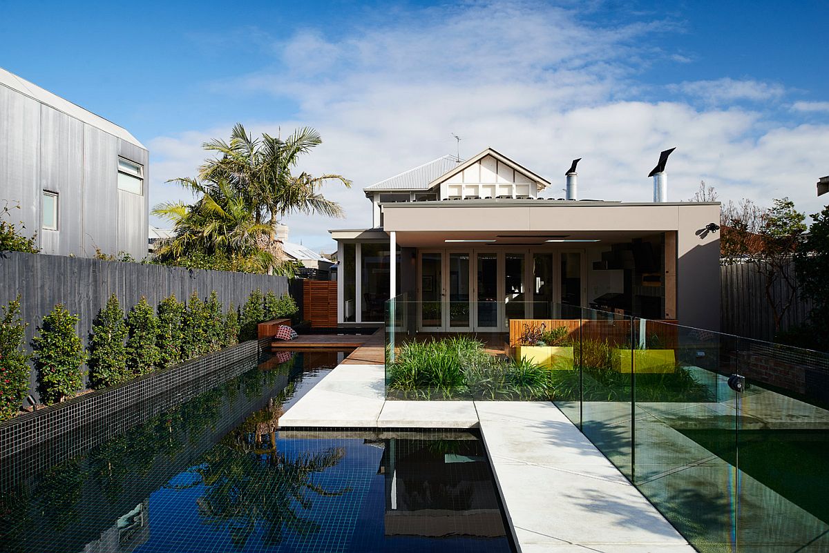 Expansive pool area of the modern Aussie home