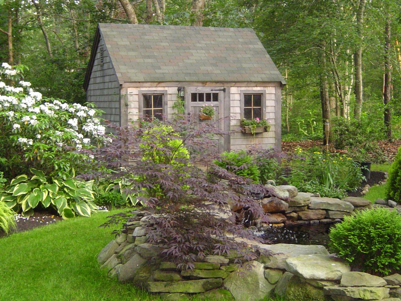Fairytale garden shed in an obscured place