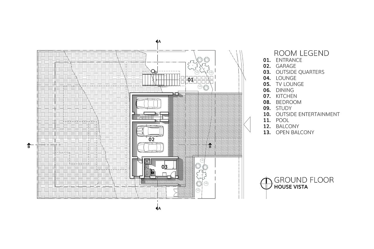 Grounf floor plan of the House Vista
