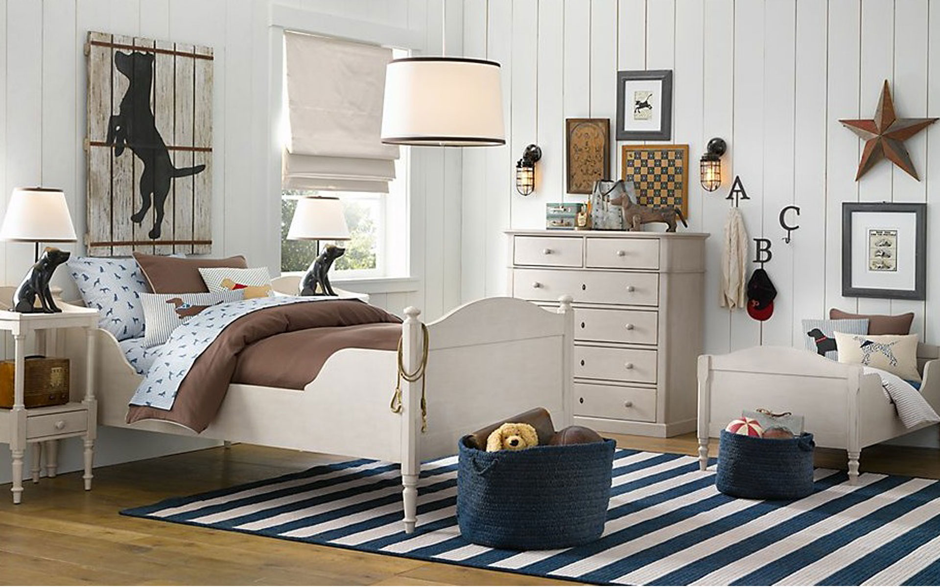 Kids room with the best of coastal interior and vintage furniture