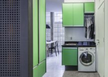 Laudry-area-and-kitchen-with-colorful-cabinets-in-parakeet-green-217x155