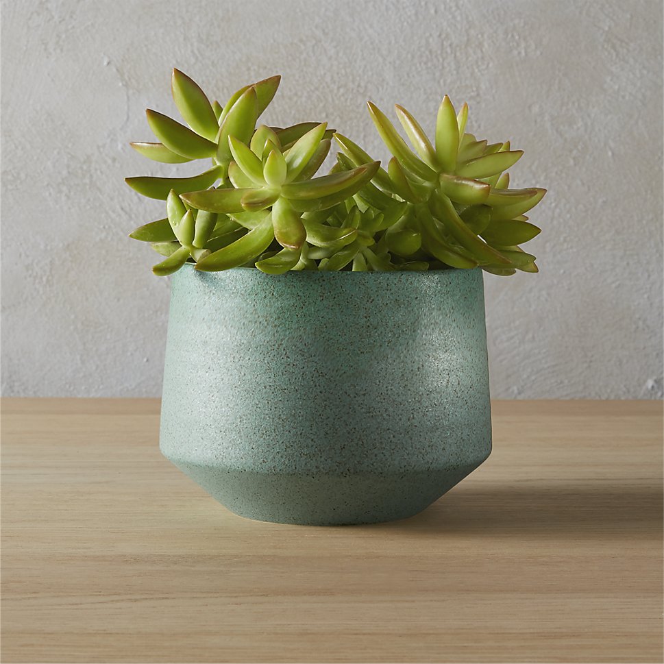 Light teal retro-style planter