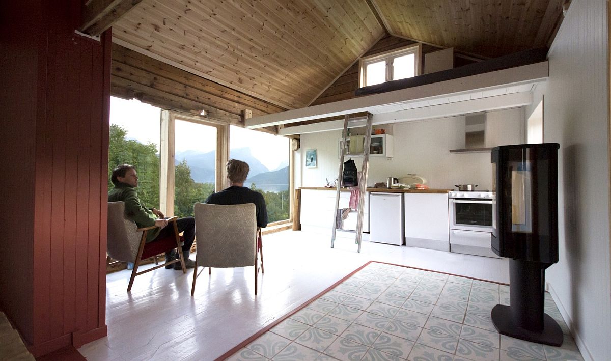 Look at the loft-style bedroom of the curated cabin