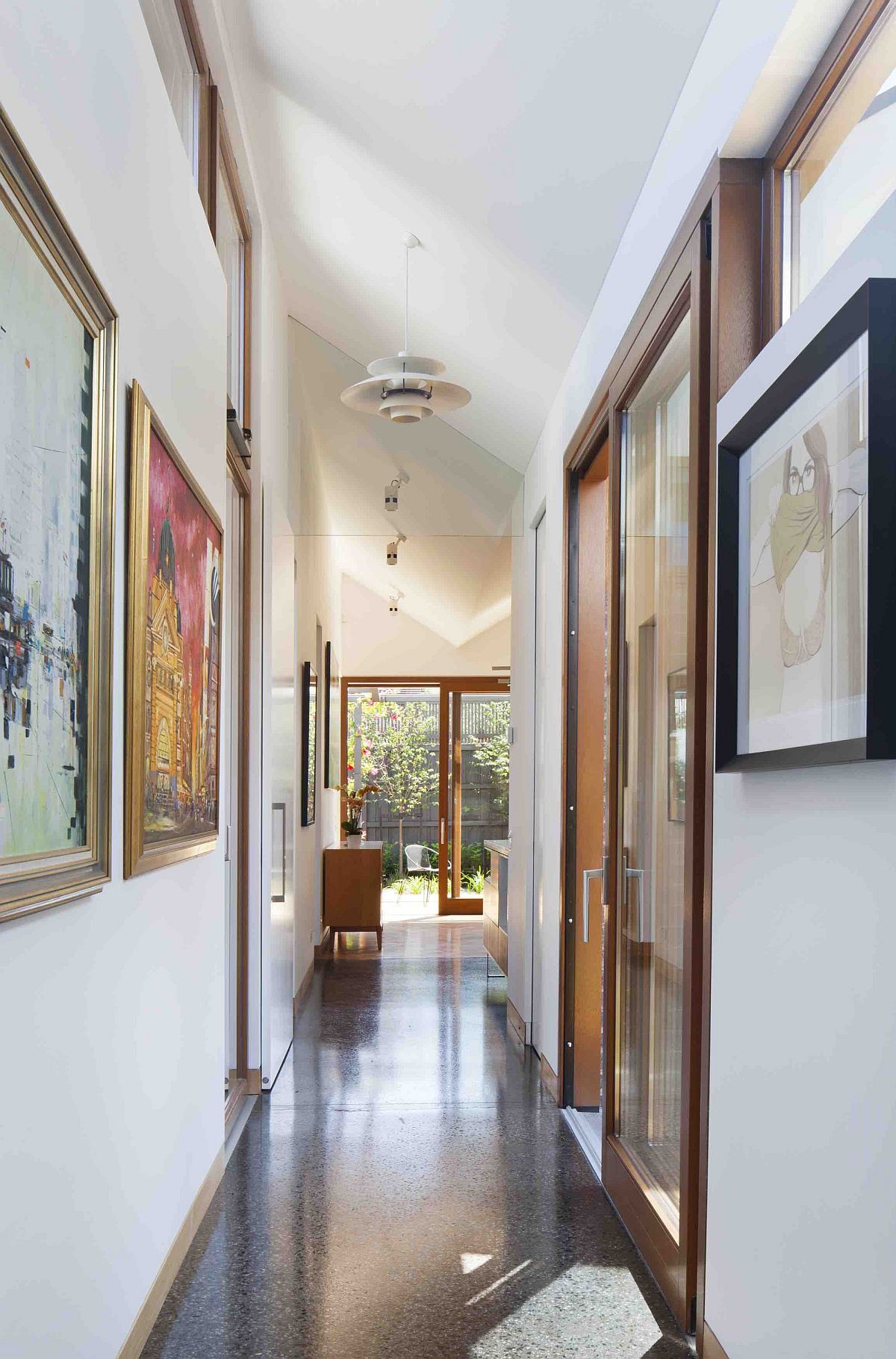 Lovely lighting coupled with natural ventilation illuminates the hallway