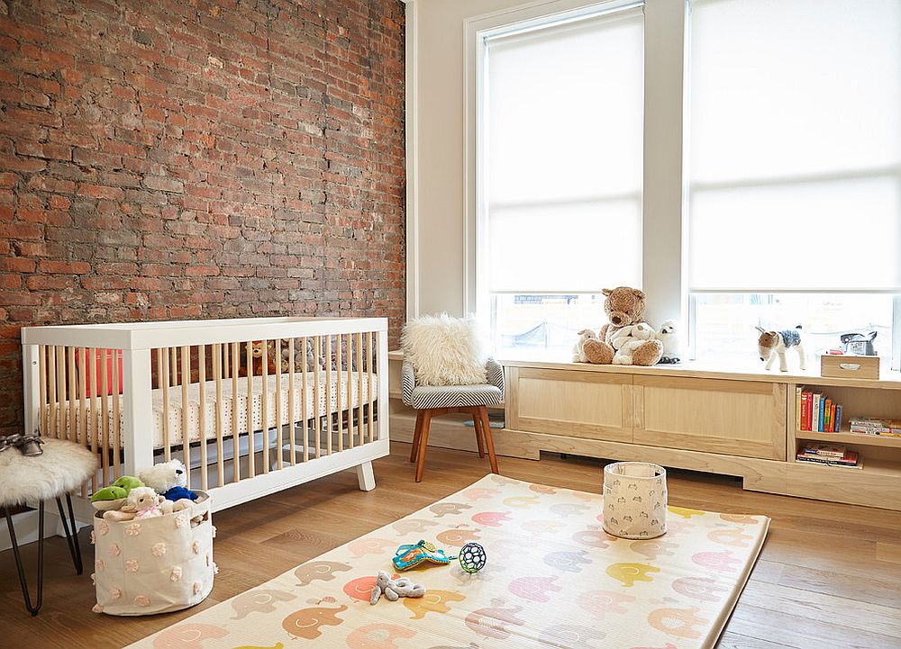 Modern-industrial-nursery-with-brick-wall-backdrop