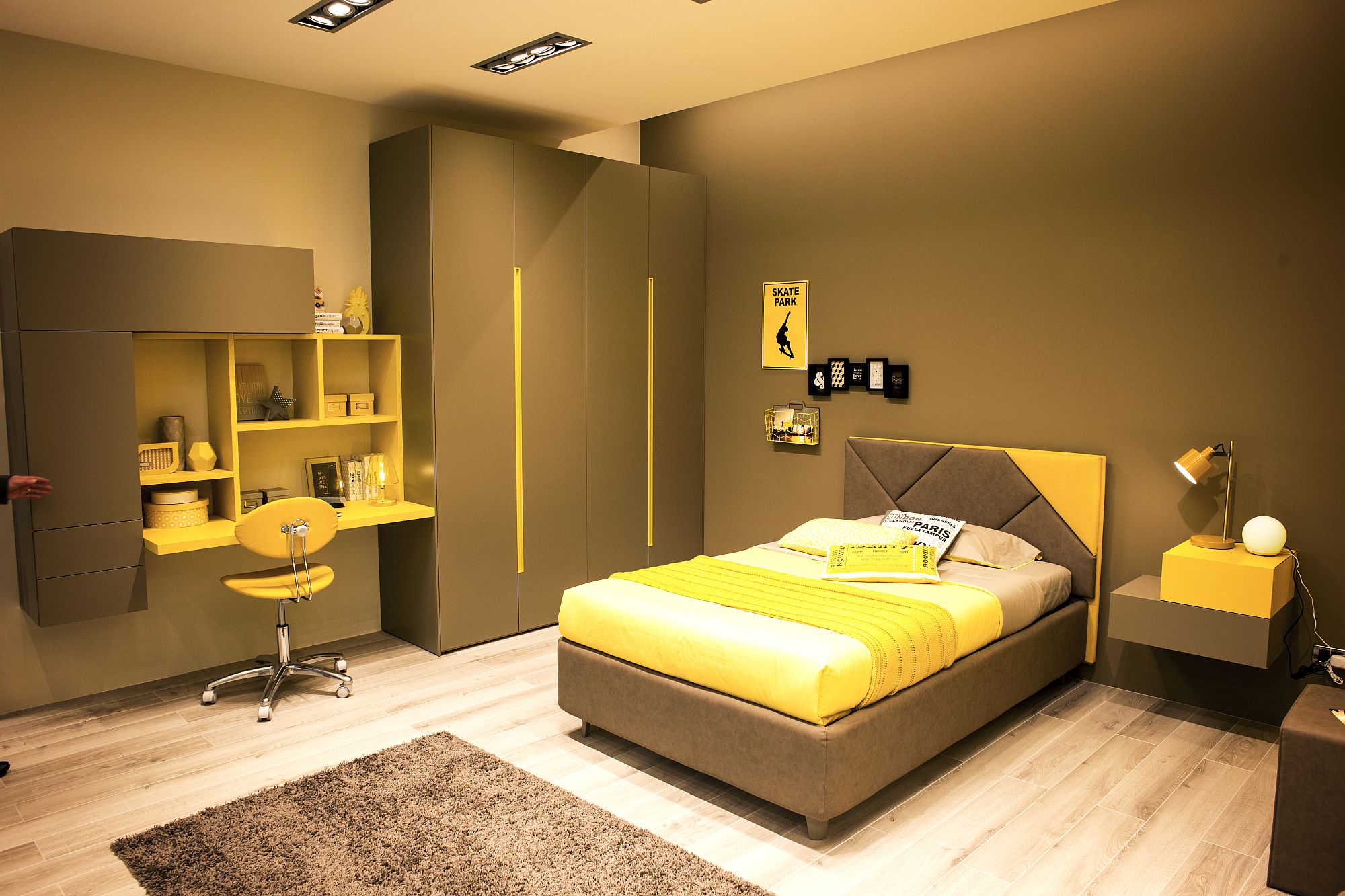 Modern-kids-room-with-corner-wardrobe