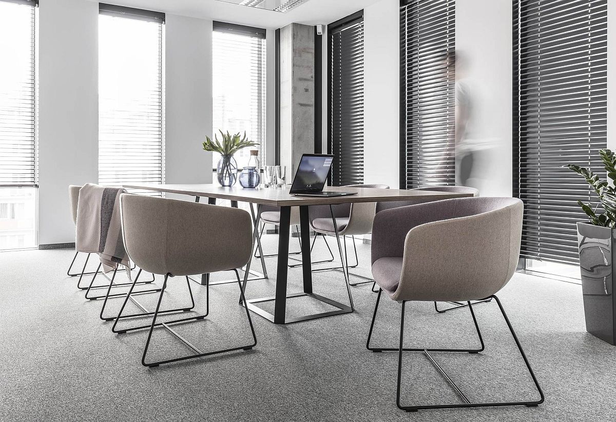 Modern office room in white and gray