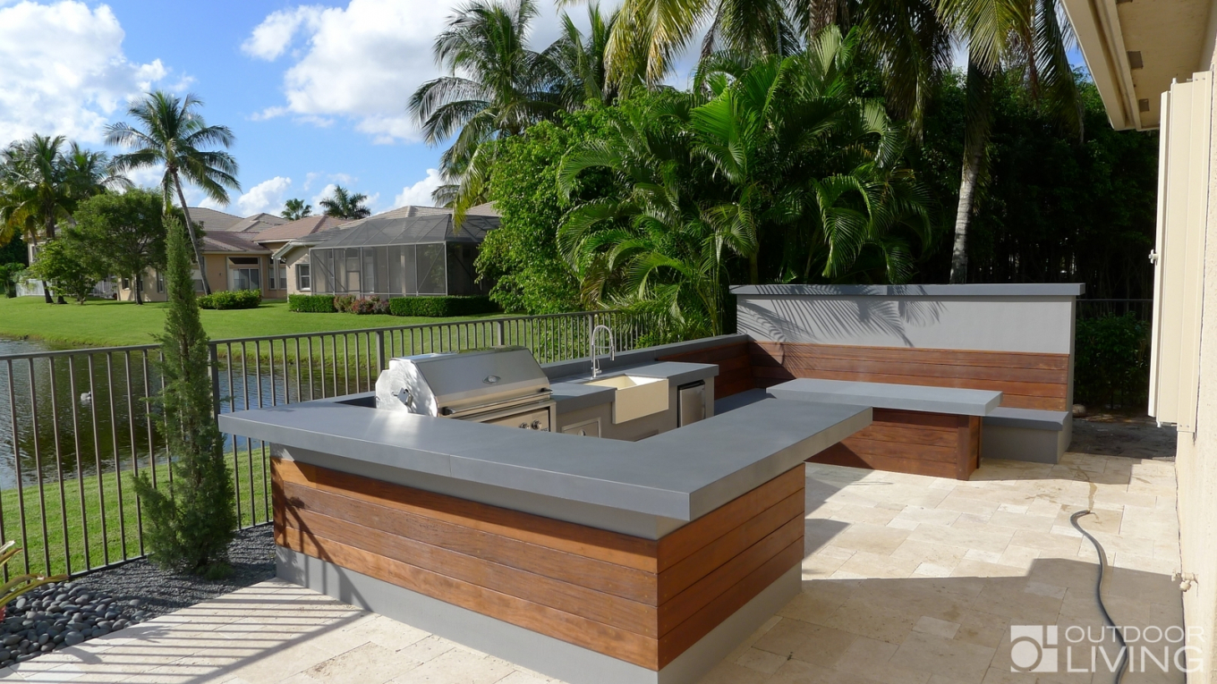 Modern outdoor kitchen with a polished and cultured look