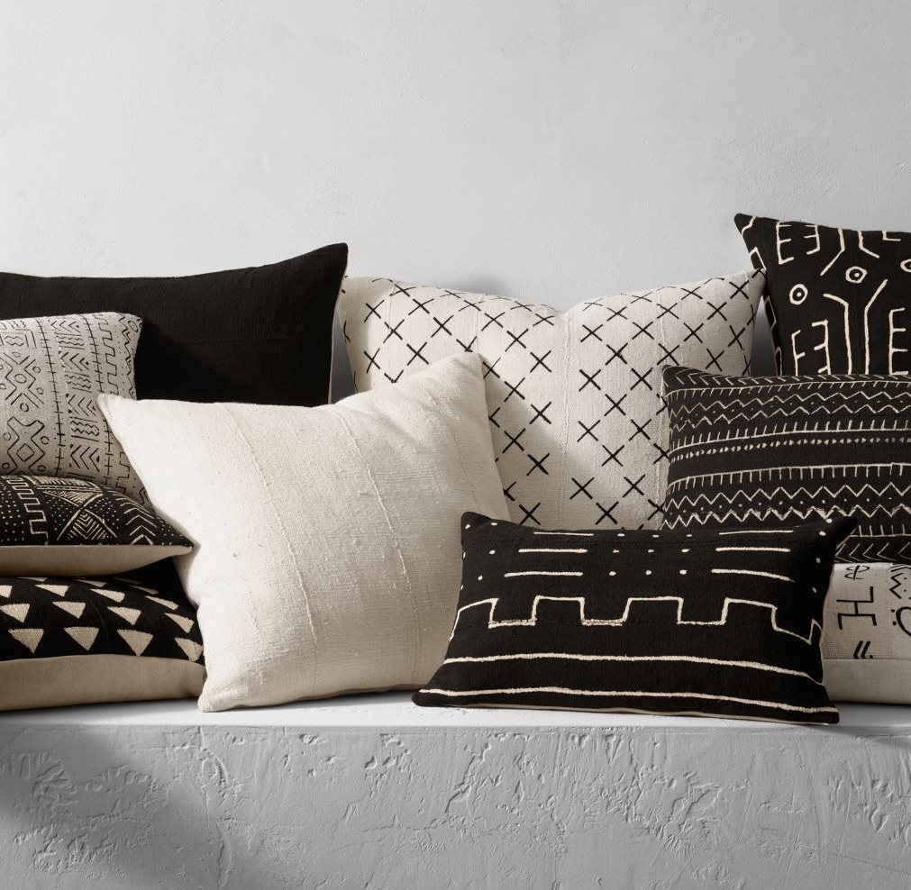 black and white pillows