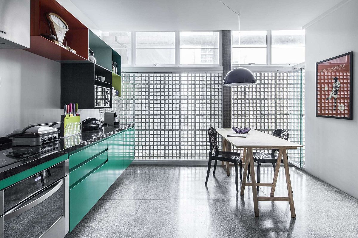 Multi-colored-open-cabinets-for-the-kitchen