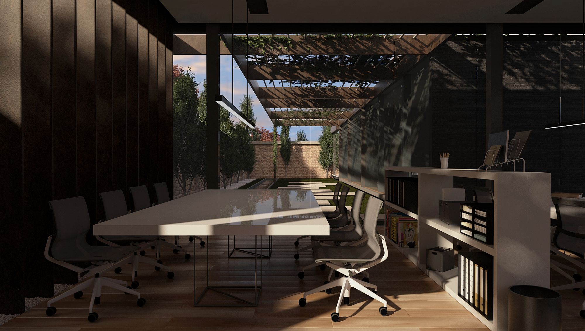 Natural light and an open design bring in ample light into the work areas