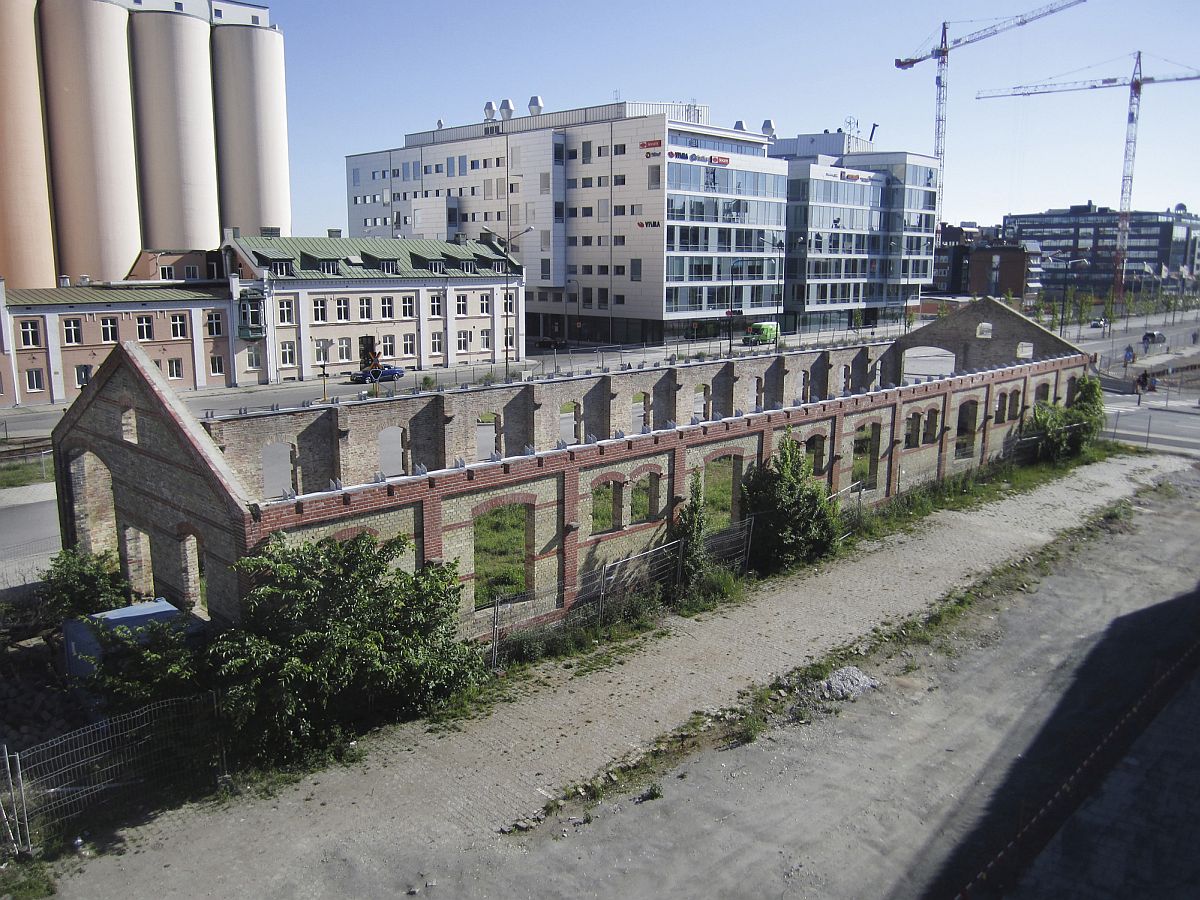 Old and discarded industrial building turned into market hall