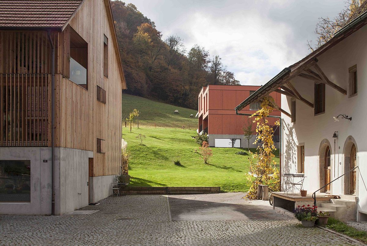 Open courtyard and garden around the home