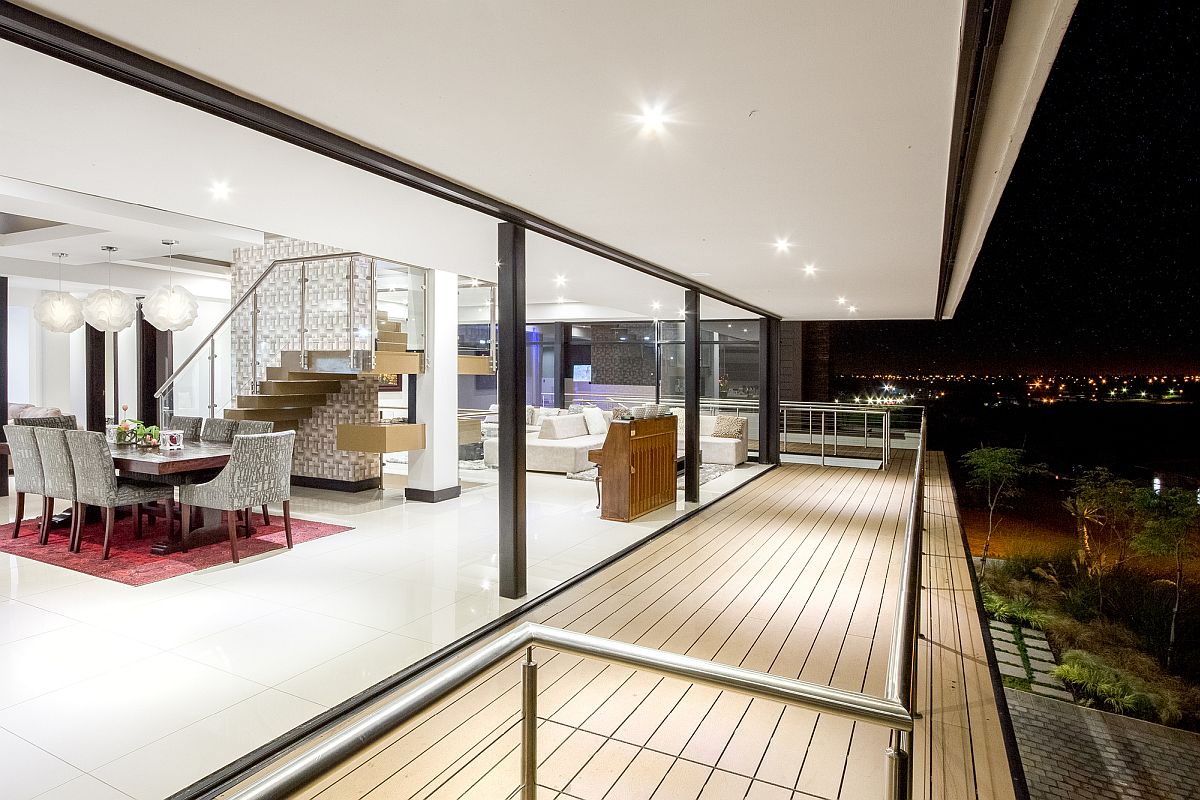Recessed lighting brings the Johannesburg home alive after suset