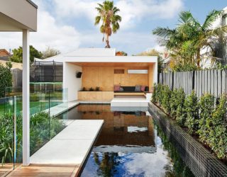 Brighton Bunker: This Plywood Clad Poolside Hangout Does it All!