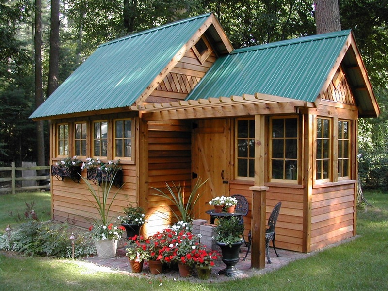 Rustic garden shed with a simplistic appearance