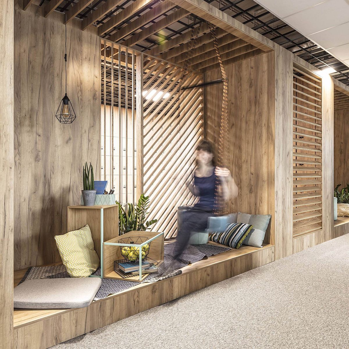 Serious work and relaxation come together inside trendy office