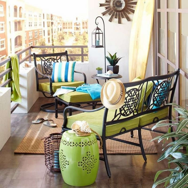 Small, green urban balcony