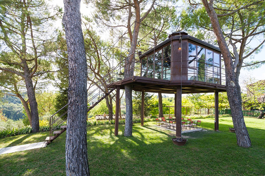 Spacious and luminious treehouse with glass walls