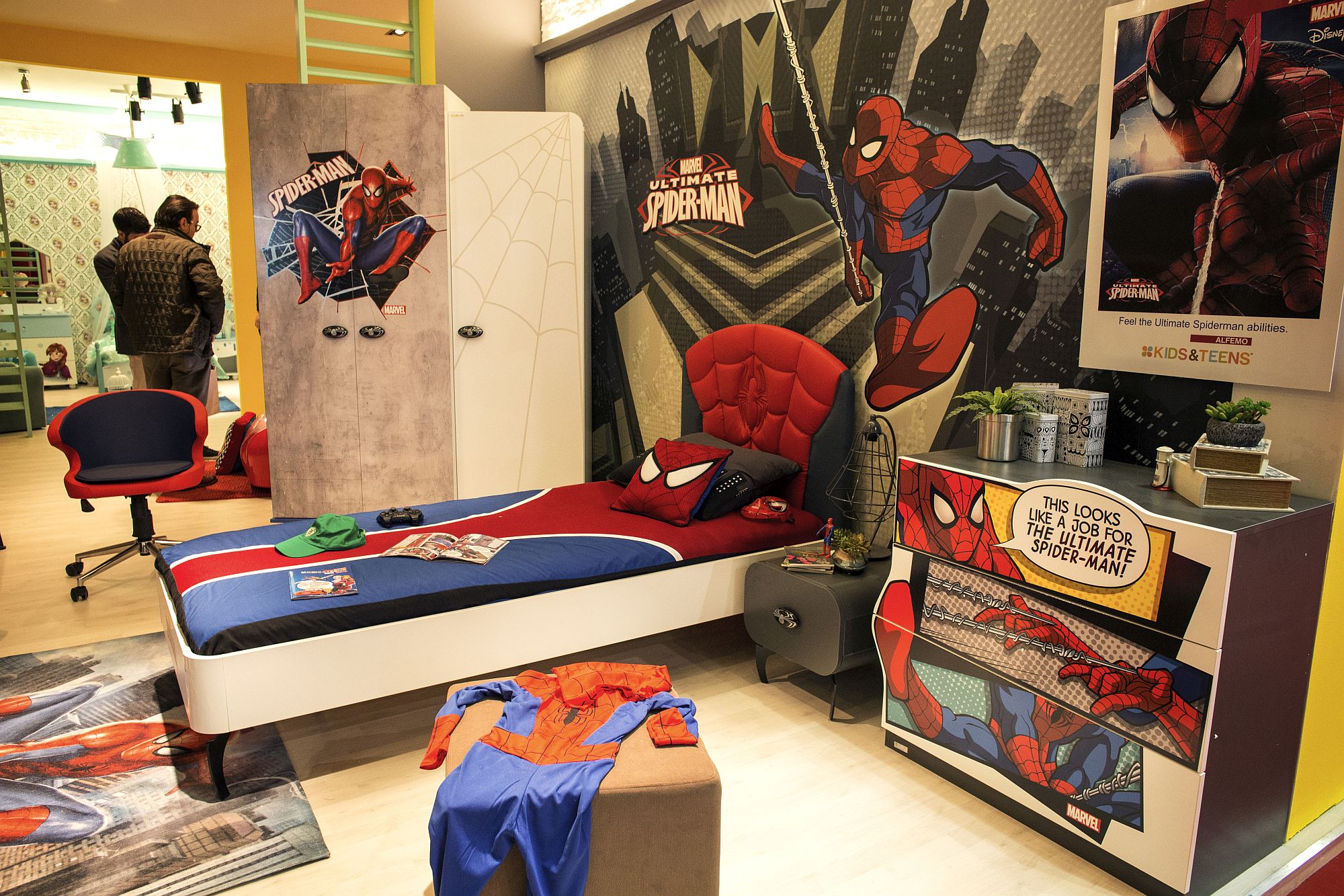 Spider-Man themed kids' bedroom