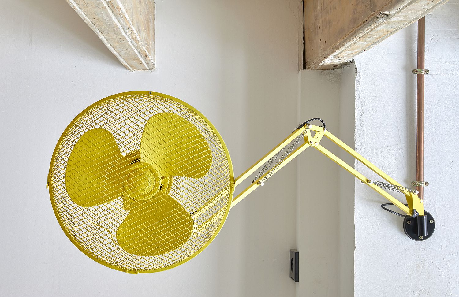 Unique wall fan designed specifically for the apartment with low ceiling