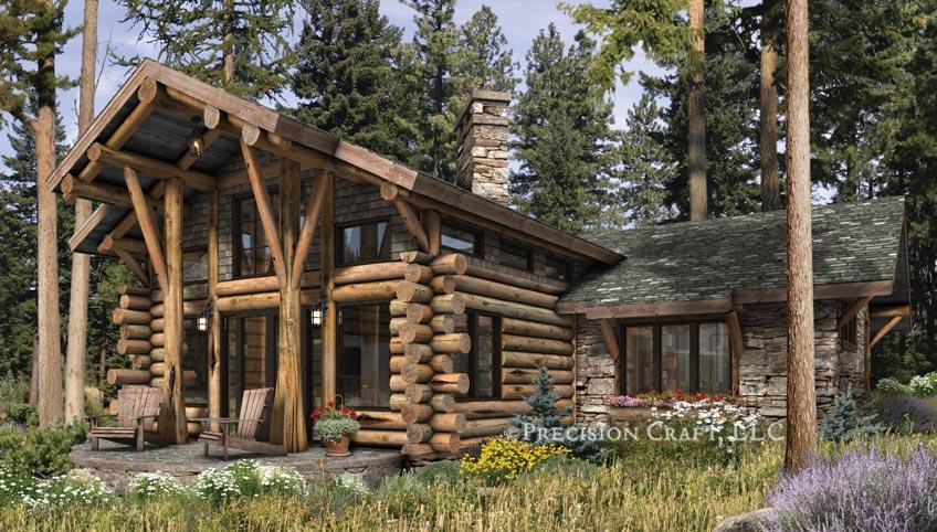 Upscale-log-cabin-with-a-traditional-cottage-architecture