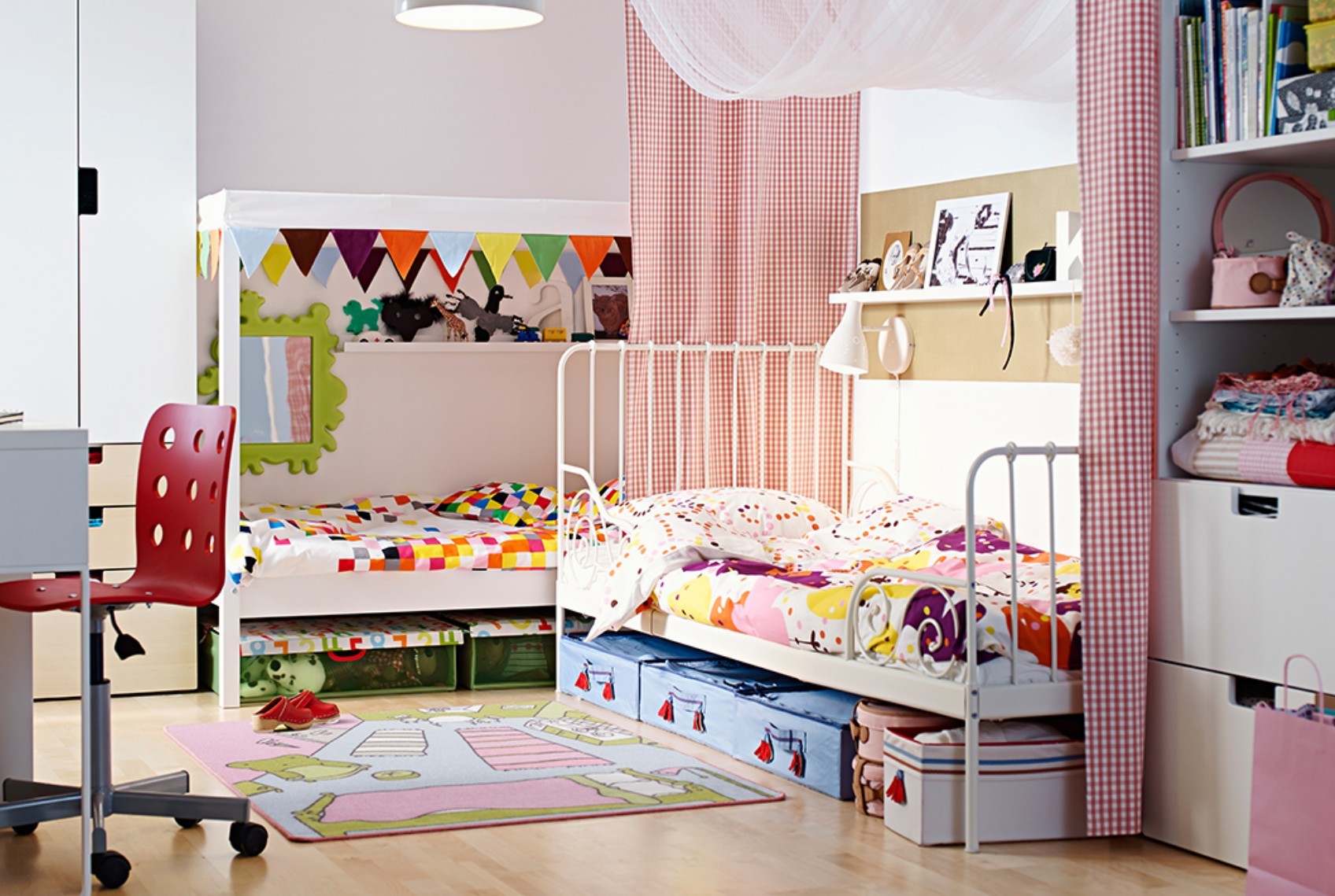 Vintage furniture brings unique magic into a modern kids room