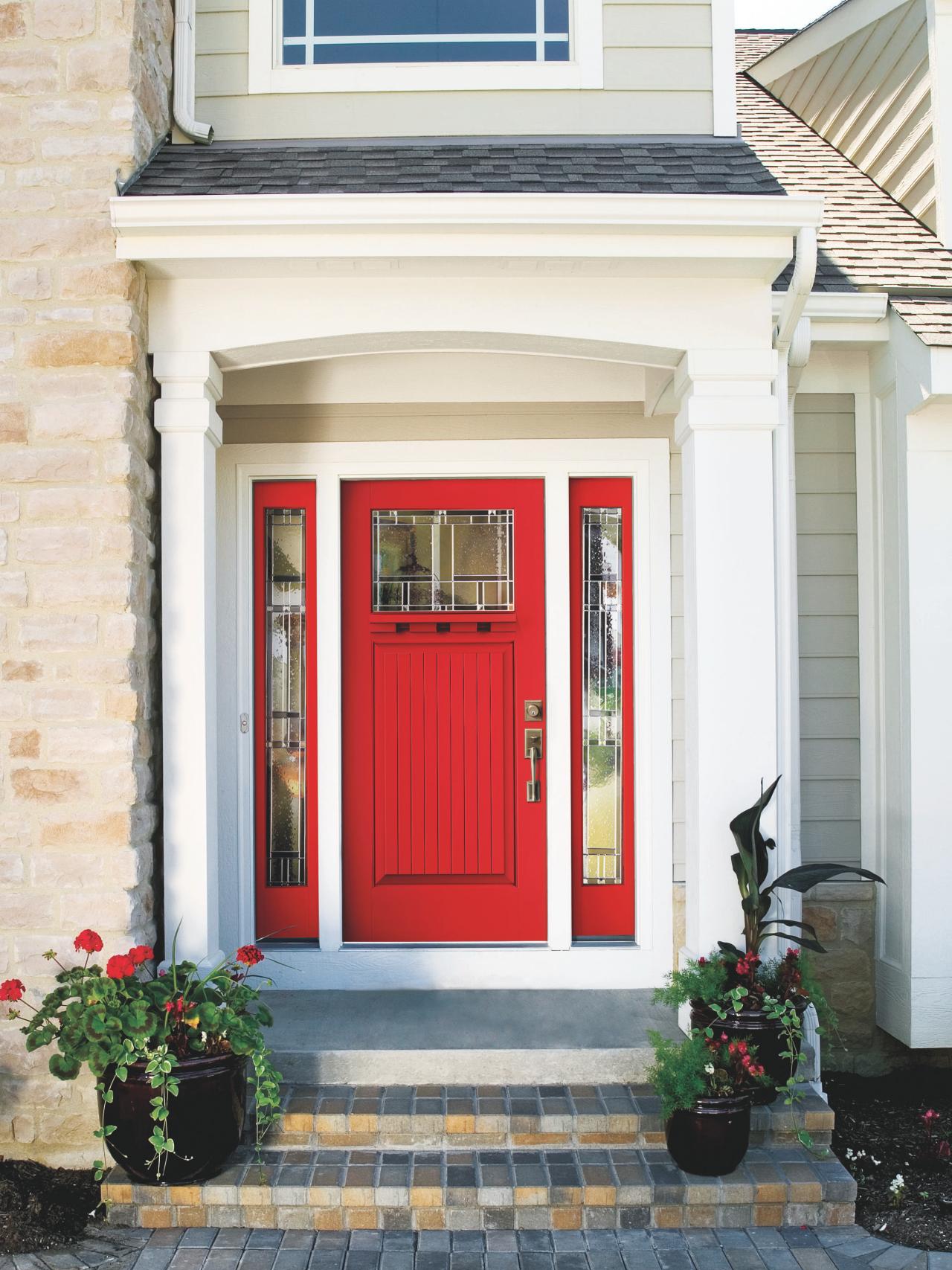 Beautiful and bright red door that feels timeless