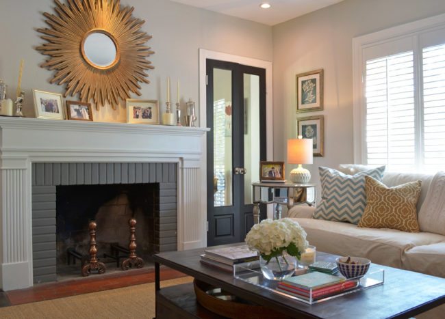 Sunburst Mirror In Hte Living Room Ideas