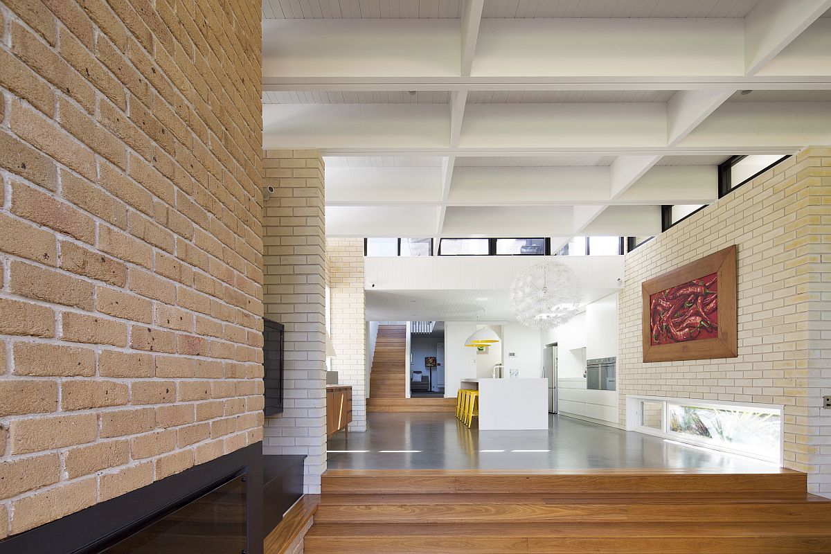 Exposed brick work adds to the beauty of the revamped interior