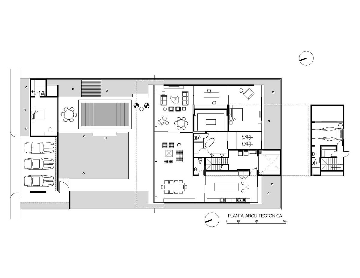 Floor plan of the Ancha House in Mexico