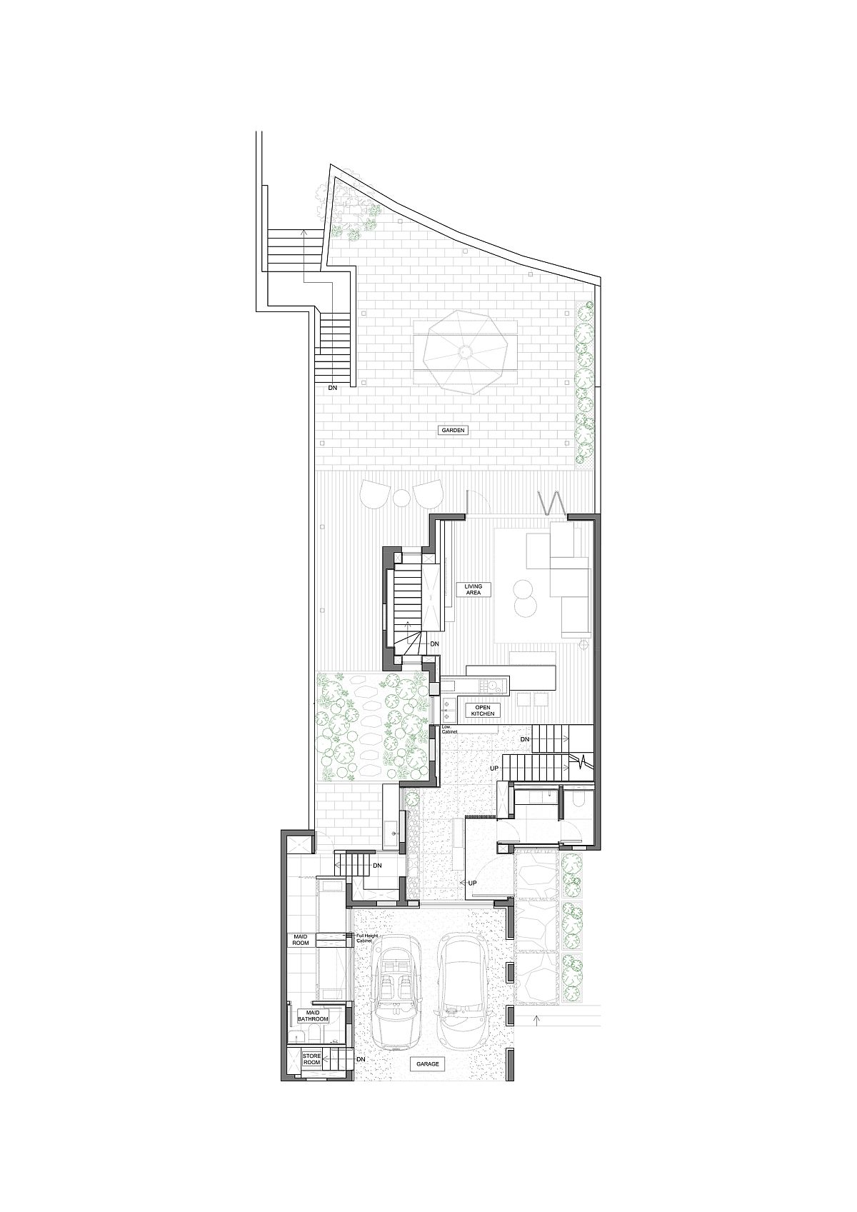 Floor plan of the lower level of the House in Silverstrand